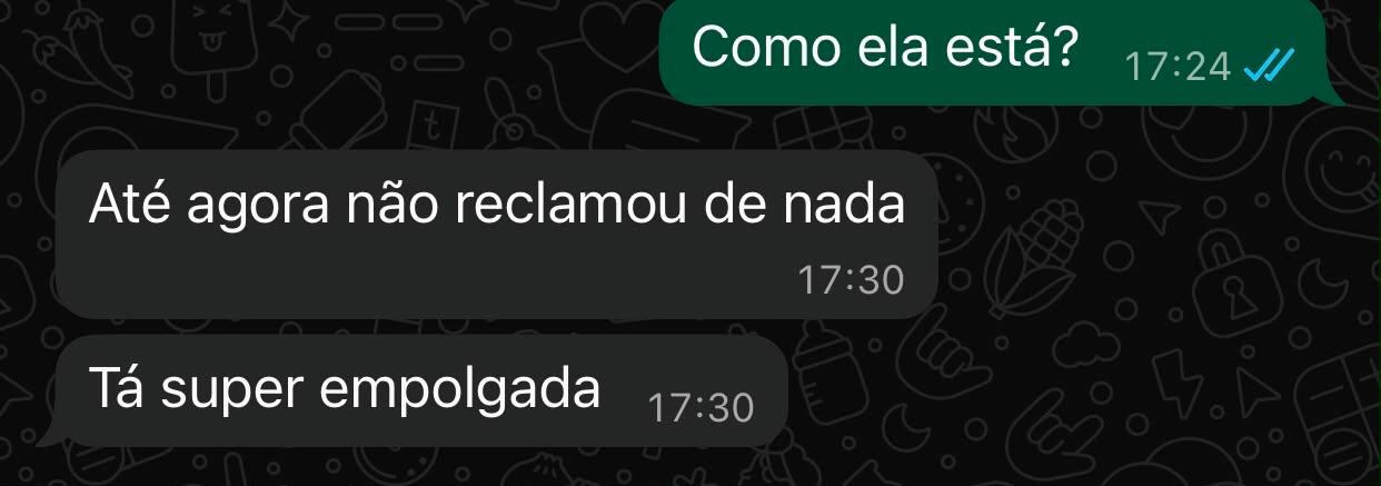 Print de conversa de WhatsApp com paciente