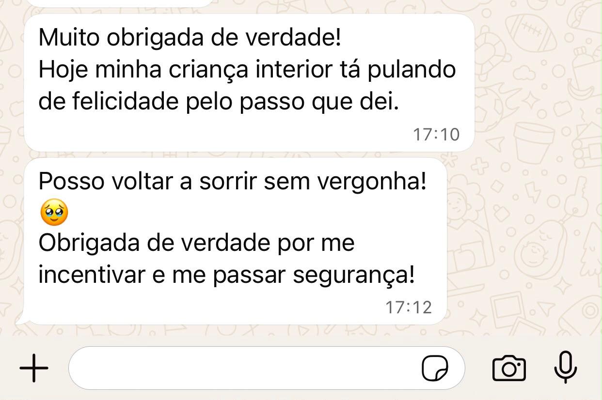 Print de conversa de WhatsApp com paciente